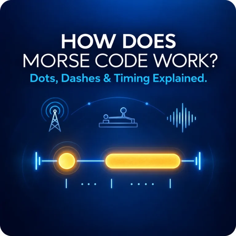 How does Morse code work — dots, dashes, and timing explained illustration